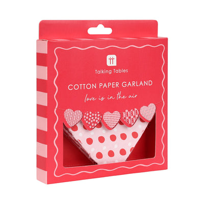 Recycled Cotton Paper Heart Garland - 2m | Wedding Decor |