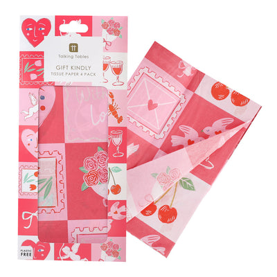Love Icons Tissue Paper - 4 Sheets | Wedding Decor |