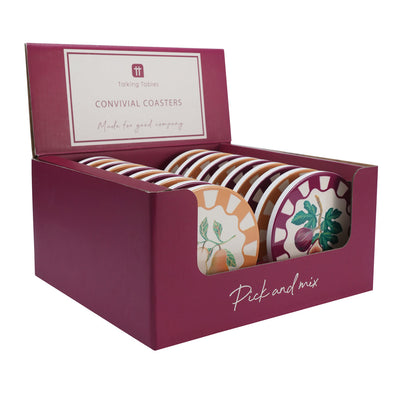 Autumnal Fruit Coasters - 20 Pack Display | Homeware |