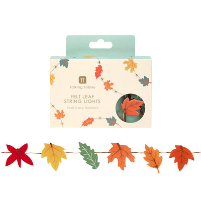 Autumn Hues Felt Leaf String Lights - 2m