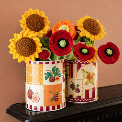 Sunflower Crochet Sprigs - 18cm - 2 Pack | Home Decor |