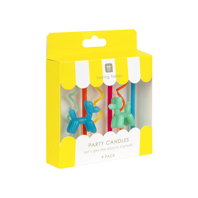 Balloon Dog Birthday Candles - 9 Pack