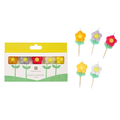 Daisy Multi Coloured Birthday Candles - 5 Pack