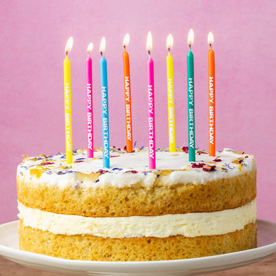 Multicolor Happy Birthday Candles - 24 Pack | Cake Candless |