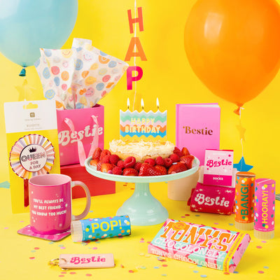 Birthday Brights Balloons With Star and Happy Birthday Tails - 5 Pack