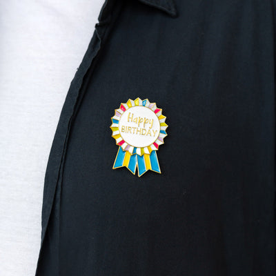 Birthday Brights Enamel "Happy Birthday" Badge