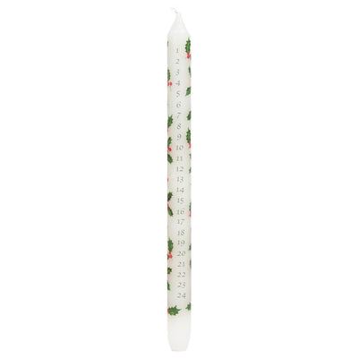 Botanical Holly Christmas Advent Candles