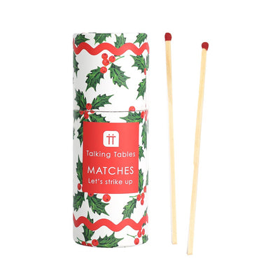 Holly White Christmas Small Matches - 45 Matches