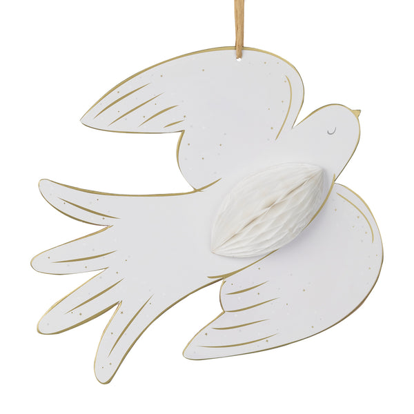 White Dove Honeycomb Hanging Decorations - 3 Pack