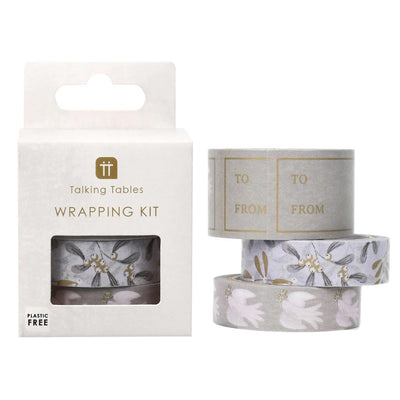 Mistletoe Christmas Paper Tape Wrapping Kit - 3 Pack
