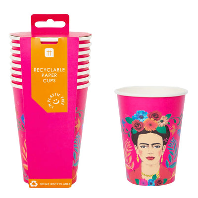 Pink Frida Kahlo Party Cups - 8 Pack