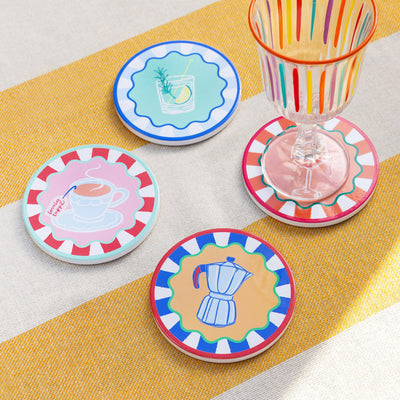 4 Drink Icons Coasters - Display | Homeware |