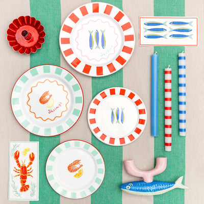 Green Stripe Cotton XL Tablecloth - 160cm x 250cm | Spring |