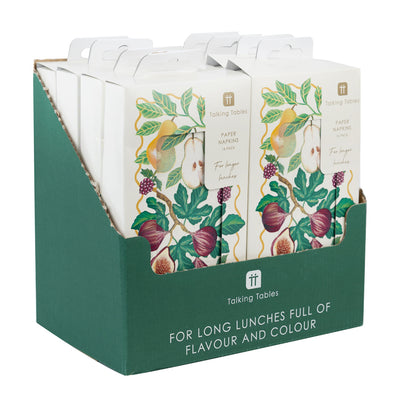 Autumnal Fruit Long Lunch Paper Napkins - 8 Pack Display | Everyday |