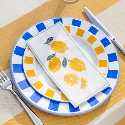 Lemon Long Lunch Paper Napkins - 16 Pack | Summer Napkins |