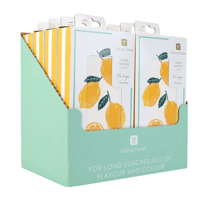 Lemon Long Lunch Paper Napkins - 16 Pack | Everyday |