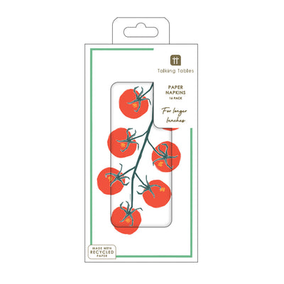 Tomato Long Lunch Paper Napkins - 16 Pack