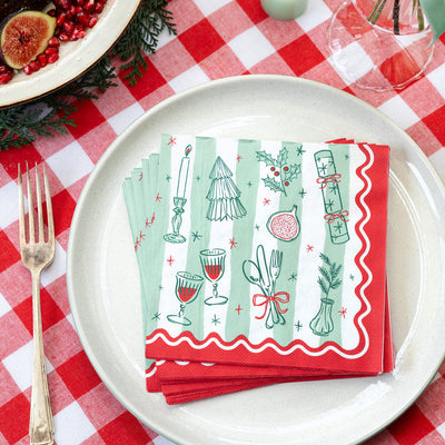 Bon Noel Christmas Paper Napkins - 20 Pack