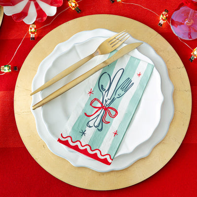 Christmas Cracker Long Lunch Paper Napkins - 8 Pack Display | Christmas Decor |