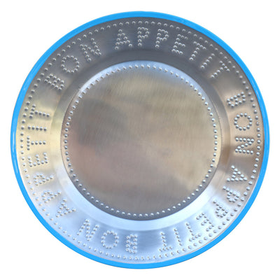 Bon Appetit Blue Stainless Steel Reusable Plate - 25cm
