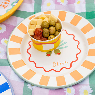 Olive Enamel Plate - 25cm | Summer Plates |