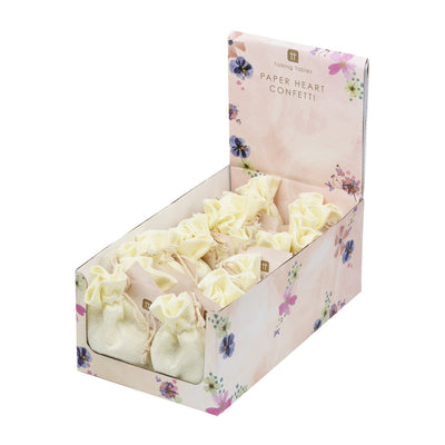 White Heart Paper Biodegradable Confetti - 18 Pack Display | Wedding |