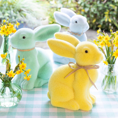 Yellow Grass Bunny Decoration - 9" | Easter Decor |