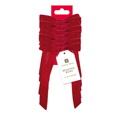 Candy Christmas Red Velvet Bows - 8 Pack