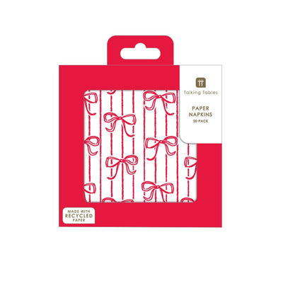 Candy Christmas Bow Paper Napkins - 20 Pack