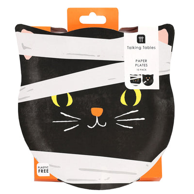 Calamity Coco Cat / Bat Shaped Paper Plates -  10 Pack