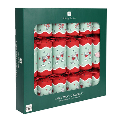 Bon Noel Green Christmas Crackers - 6 Pack