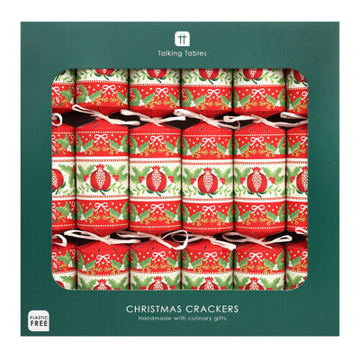 Folklore Red Christmas Crackers - 6 Pack