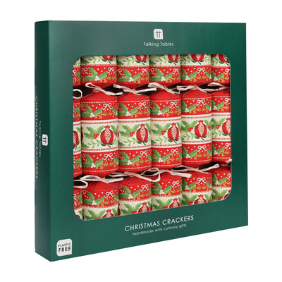 Folklore Red Christmas Crackers - 6 Pack