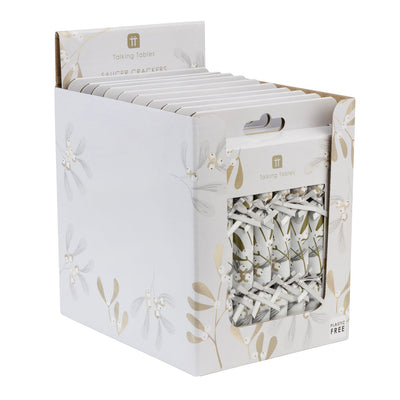 Botanical Mistletoe Christmas Saucer Crackers - POS Unit