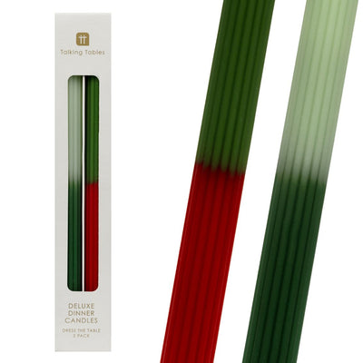 Red & Green Ombre Dinner Candles - 2 Pack