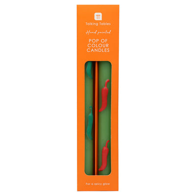Green Chilli Dinner Candles - 2 Pack