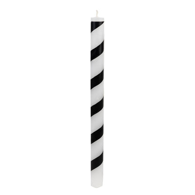 Black & White Stripe Dinner Candles - 25 Unit Display | Halloween Decor |
