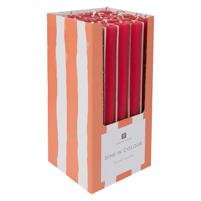 Cherry Red Dinner Candles - Display | Summer Home Decor |