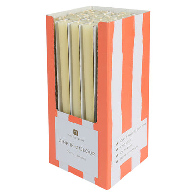 Cream Taper Dinner Candles - POS Unit