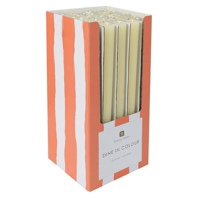 Cream Taper Dinner Candles - POS Unit