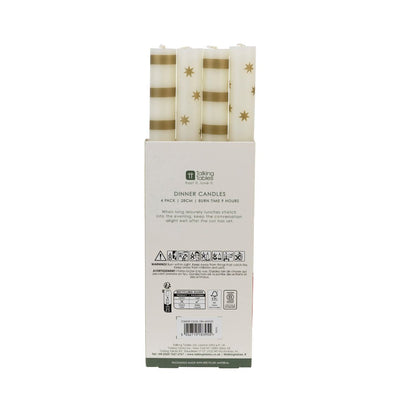 Mixed Gold Straight Dinner Candles - 4 Pack | Home Decor |
