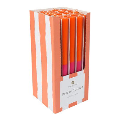 Orange & Pink Taper Dinner Candles - POS Unit