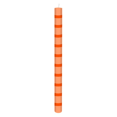 Orange Stripe Straight Dinner Candles - 25 Unit Display | Summer Decor |