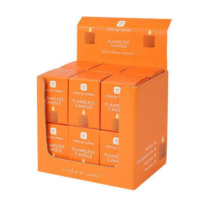 Flameless LED Tealight Candle - Orange POS Unit