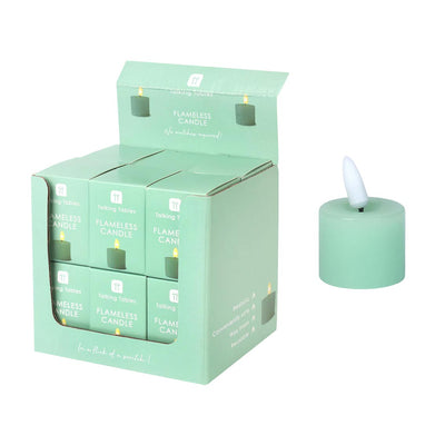 Flameless LED Tealight Candle - Gold Sage Green POS Unit