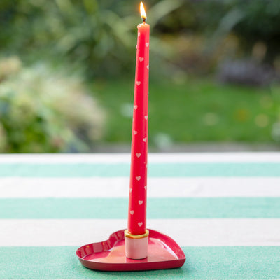 Heart Taper Dinner Candles - 2 Pack | Valentines Decor |