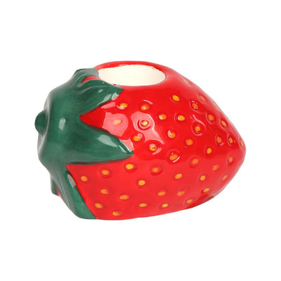 Hand-Painted Strawberry Ceramic Candle Holder - 6cm | Summer Gifts |