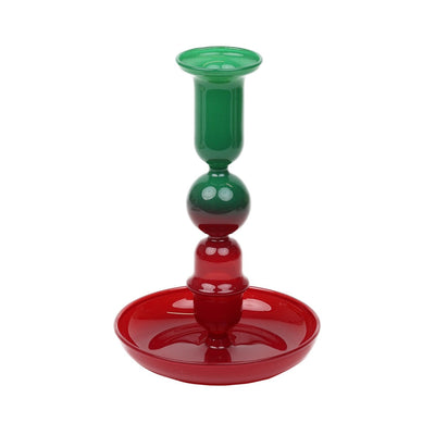 Red & Green Ombre Glass Candle Holder