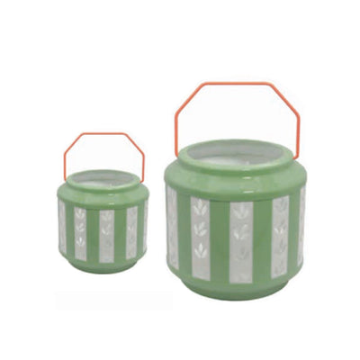 Green Enamel Lanterns Set