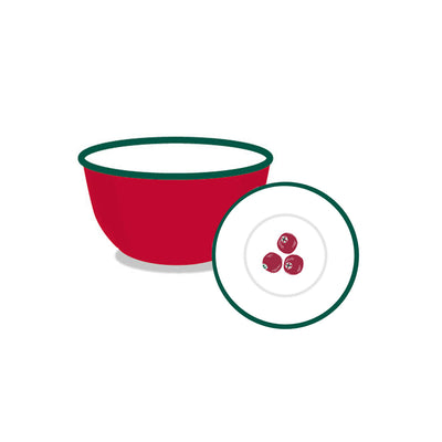 Bon Noel Cranberry Enamel Bowl - 10cm